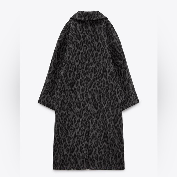 Zara WOOL BLEND PRINTED COAT - Picture 13 of 14